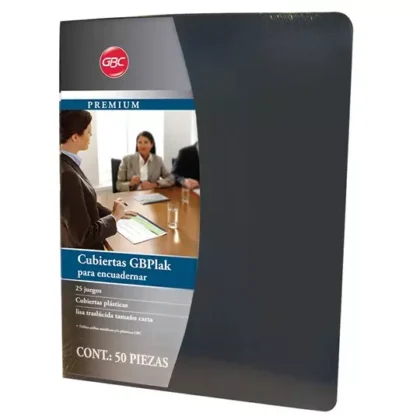 PASTA PARA ENGARGOLADO GBC PREM TAMAÑO CARTA NEGRO