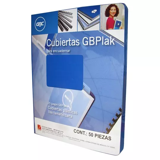 PASTA PARA ENGARGOLADOLAR GBC TAMAÑO CARTA AZUL ME