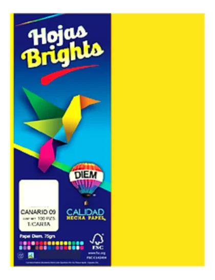 PAPEL BOND DIEM BRILL TAMAÑO CARTA CANARIO 09
