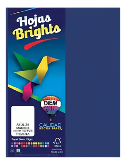 PAPEL BOND DIEM BRILL TAMAÑO CARTA AZUL MARINO 24