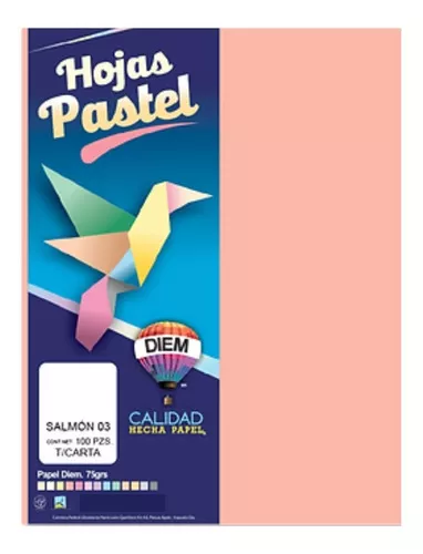 PAPEL BOND DIEM PASTEL TAMAÑO CARTA SALMON 03