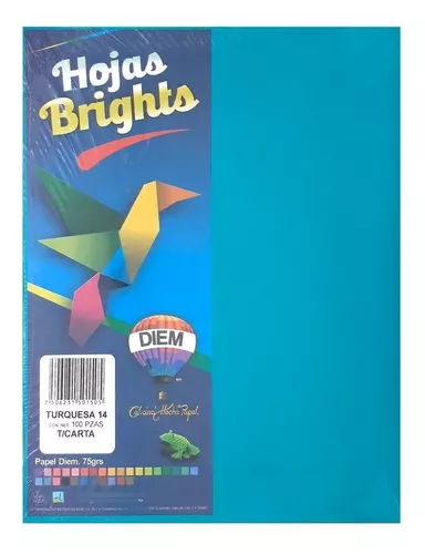 PAPEL BOND DIEM BRILL TAMAÑO CARTA TURQUESA 14