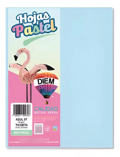PAPEL BOND DIEM PASTEL TAMAÑO CARTA AZUL 07