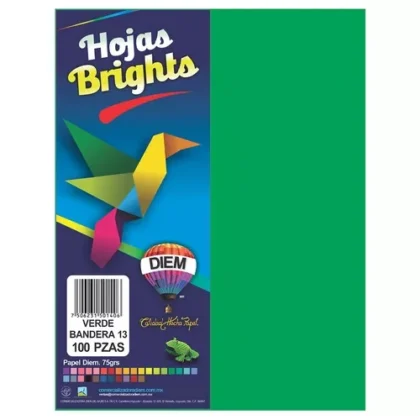 PAPEL BOND DIEM BRILL TAMAÑO CARTA VERDE BANDERA 13