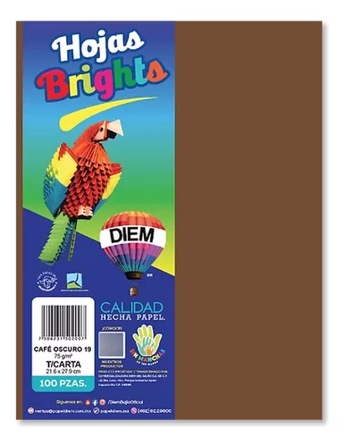 PAPEL BOND DIEM BRILL TAMAÑO CARTA CAFÉ OSCURO 19