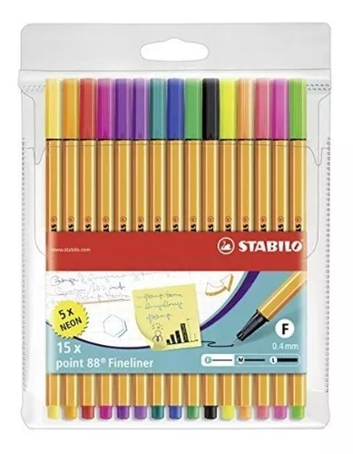 ROTULADOR STABILO POINT 88 NEON 10+5