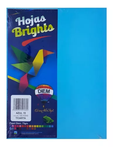 PAPEL BOND DIEM BRILL TAMAÑO CARTA AZUL 15