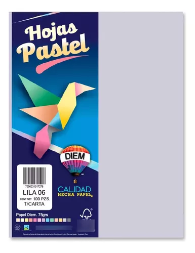 PAPEL BOND DIEM PASTEL TAMAÑO CARTA LILA 06
