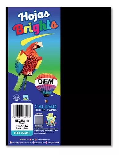 PAPEL BOND DIEM BRILL TAMAÑO CARTA NEGRO 18