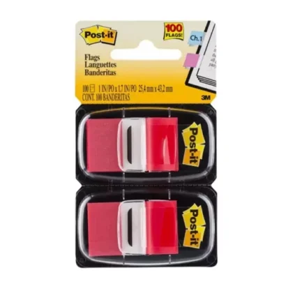 BANDERITAS POST-IT 680-1 2.5CM ROJAS C/2