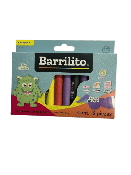 CRAYONES BARRILITO EXTRA JUMBO 12 PZS