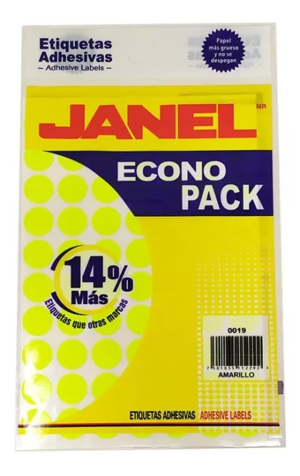ETIQUETA JANEL ECO NO.28 AMARILLO 19MM CON 560