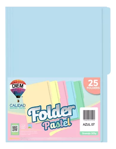 FOLDER DIEM 1/2 CEJA OFICIO AZUL PASTEL