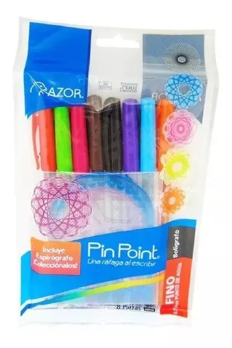 BOLIGRAFO AZOR PIN POINT SURT CON 8 + ESPIR 0.7