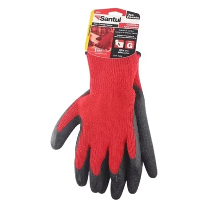 GUANTES SANTUL ACRILICO/LATEX NEGRO/ROJO