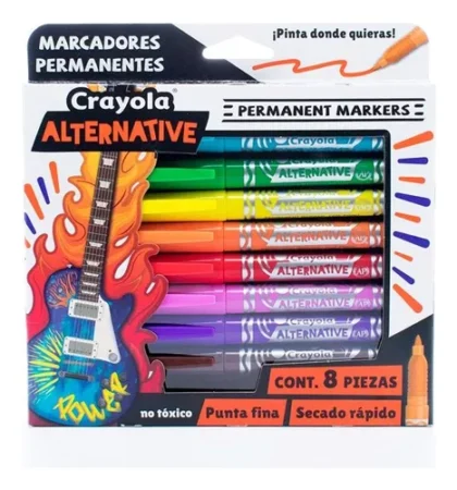 MARCADOR PERMANENTE CRAYOLA ALTERNATIVE CON 8