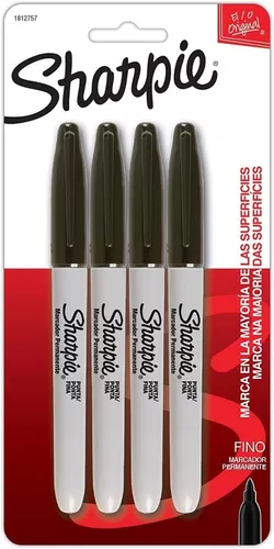 MARCADOR BEROL SHARPIE FINO NEGRO 4 PZAS