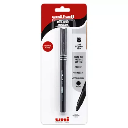 BOLIGRAFO ROLLER DELUXE AZOR UNIBALL 0.5 NEGRO
