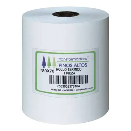 ROLLO DE PAPEL TERMICO PINOS ALTOS RT8070 DE 80MMX70M