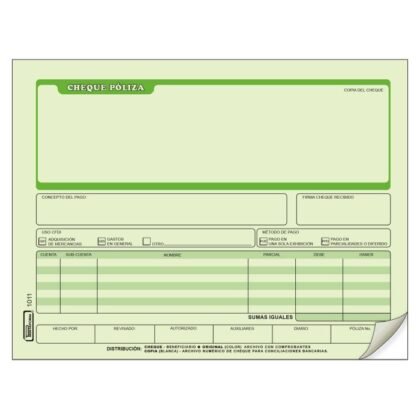BLOCK CHEQUE POLIZA PRINTAFORM 1/2 OFI 25 JUEGOS