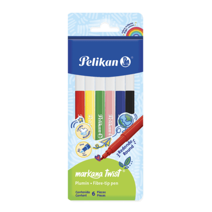 PLUMIN PELIKAN MARKANA TWIST SURTIDOS CON 6