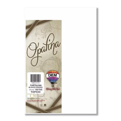 CARTULINA OPALINA DIEM 225GR TAMAÑO OFICIO BLANCA