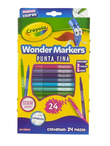 PLUMONES WONDERS MARKERS CRAYOLA CON 24
