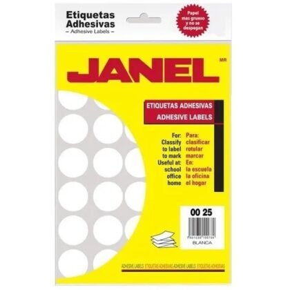ETIQUETA JANEL ESC NO.12 BLANCA 25M CON 700