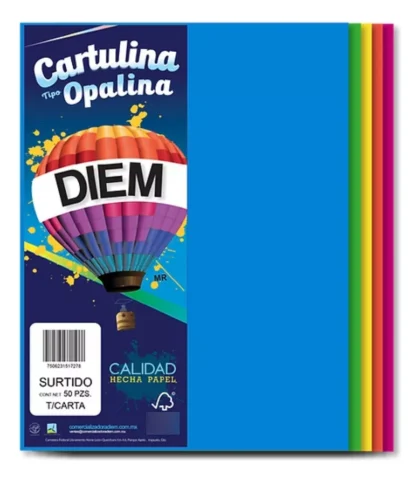 CARTULINA OPALINA DIEM 176G T.CARTA COL CON 50