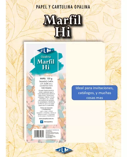 CARTULINA OPALINA JLM HI 225 OFICIO MARFIL