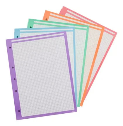HOJAS PARA CARPETA CARTA PRINTAFORM CUADRO CHICO COLOR 100 HOJAS