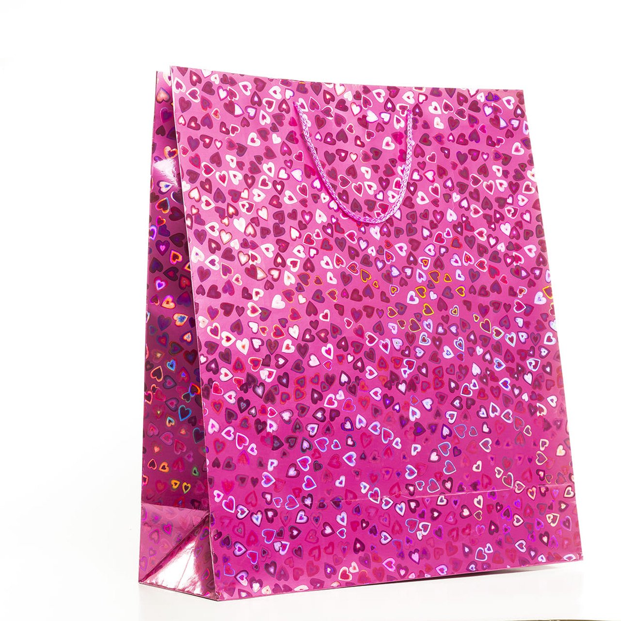 BOLSA PARA REGALO GALAS JANEL HOLOGRAFICA CIORAZONES MEDIANA