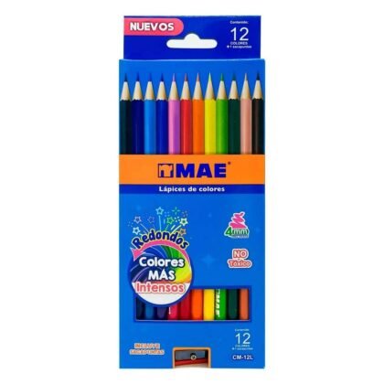 LÁPICES COLORES MAE REDONDOS CON 12