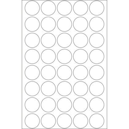 ETIQUETAS REDONDAS JLM 18MM TRANSPARENTES CON  108