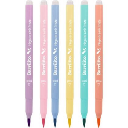 MARCADOR BARRILITO LETTERING PASTEL CON 6 PIEZAS