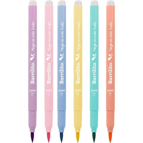 MARCADOR BARRILITO LETTERING PASTEL CON 6 PIEZAS