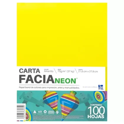 PAPEL BOND FACIA NEON CARTA AMARILLO