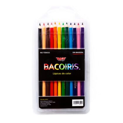 COLORES BACOIRIS LARGOS CON ESTUCHE 12 PZS
