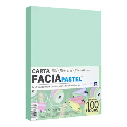 PAPEL BOND FACIA CARTA VERDE PASTEL